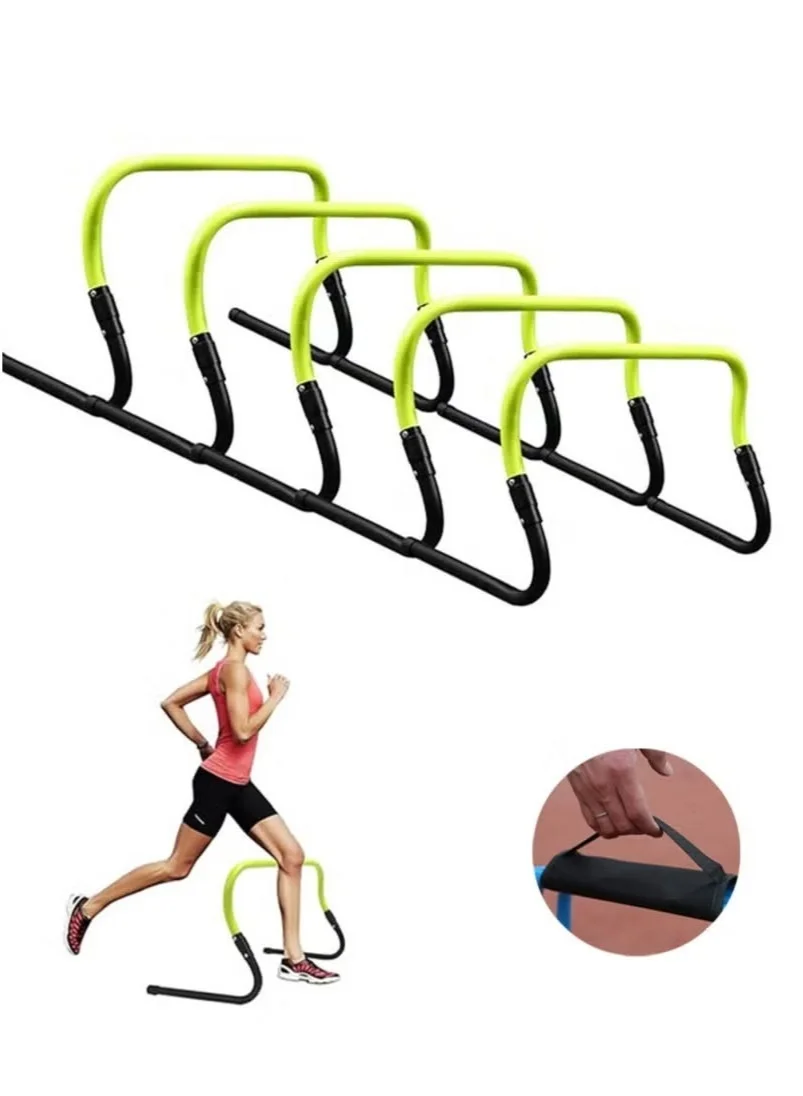 WALALLA Agility Training Hurdles Set Adjustable Speed Equipment for Soccer Basketball and Football (5-Pack, Multi-Height) 7u130