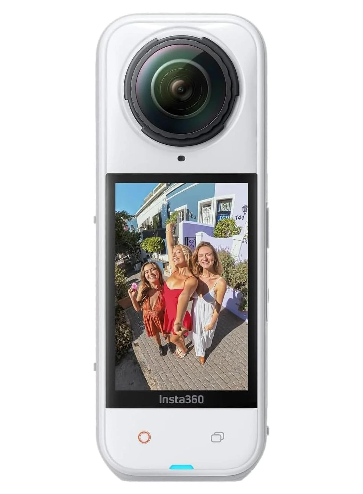 Premium 8K 360 Action Camera Waterproof Digital Video Recorder with Dual Sensor and AI Stabilization (Satin White) 079s9