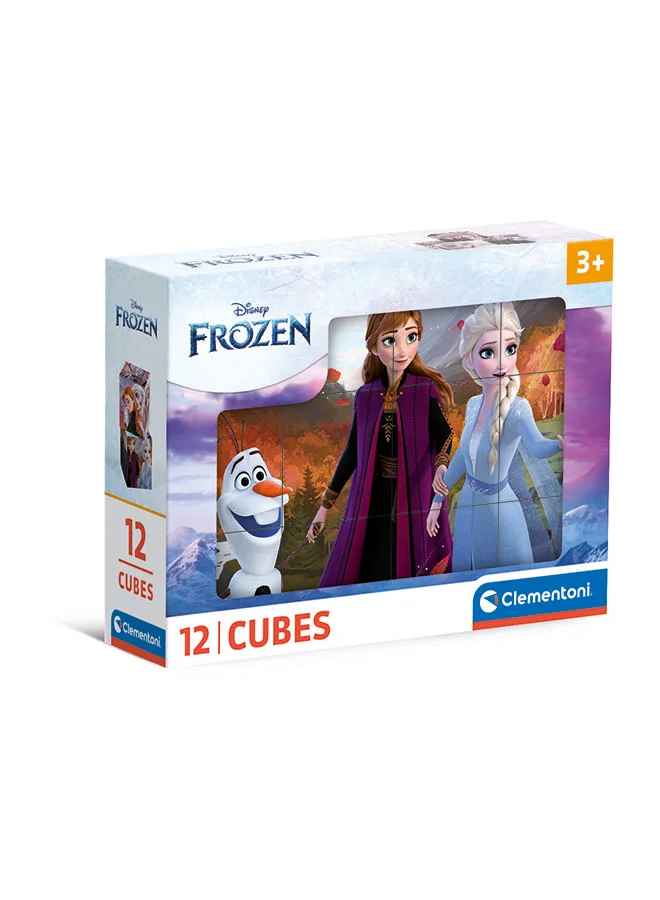 Clementoni Educational Cube Puzzle Set (12 Pieces) Cartoon Character Theme for Kids 7grty