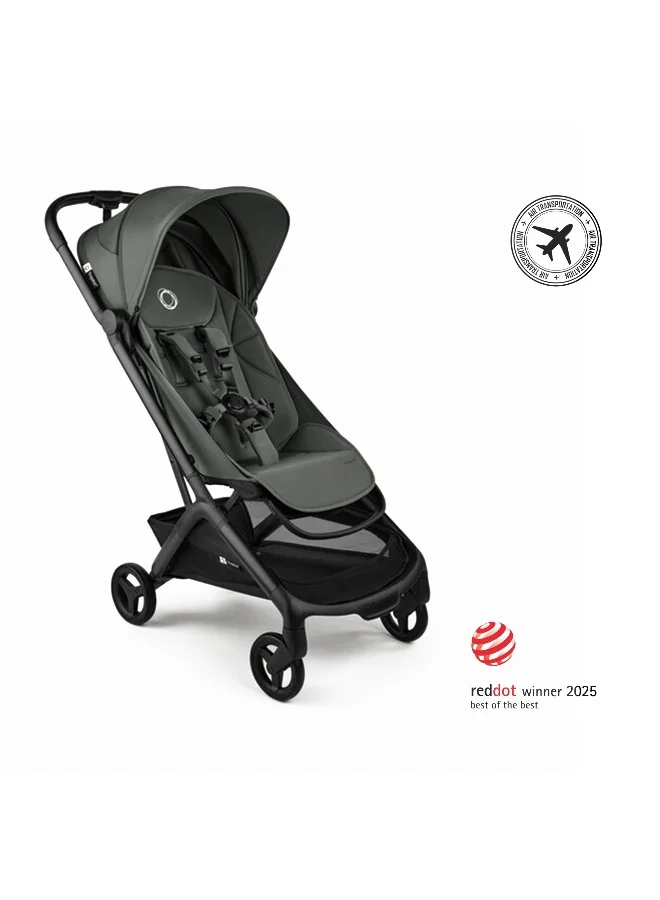 Premium Compact Folding Stroller Lightweight Travel Pushchair for Toddlers (Black/Forest Green) b3xxb