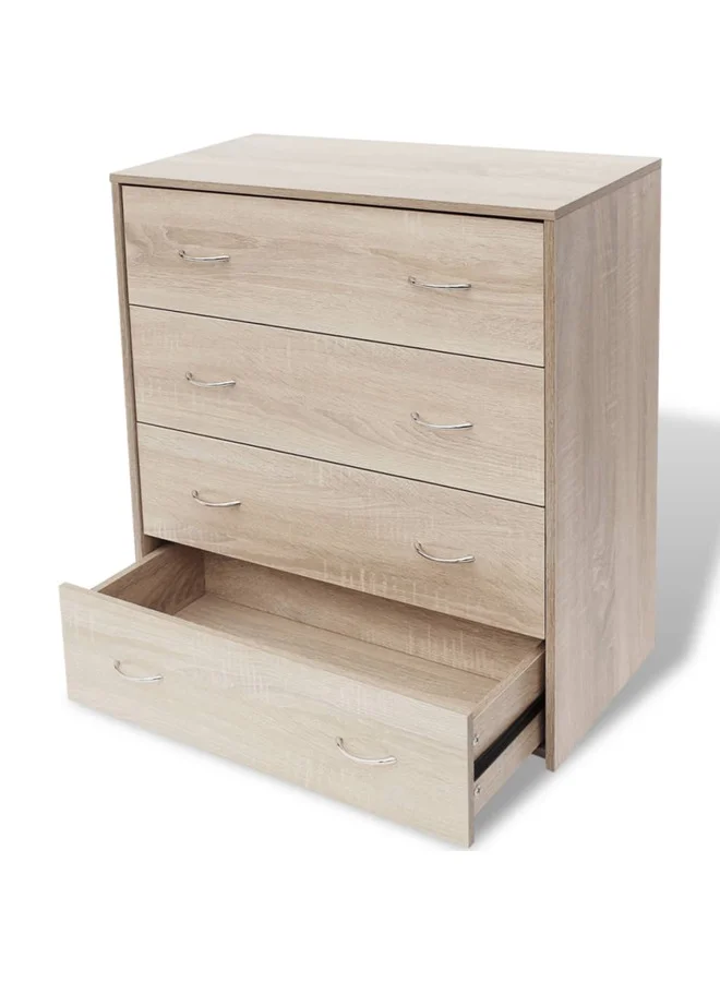 VidaXL Sideboard with 4 Drawers Storage Cabinet (Oak, 60x30.5x71 cm) ajn1n