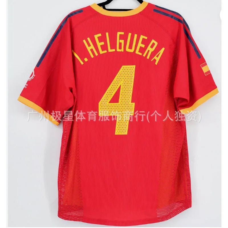 Retro Spain 1998 Football Jersey No.10 Raul Torres Short-Sleeved Uniform (Adult, Red, L) wvugq
