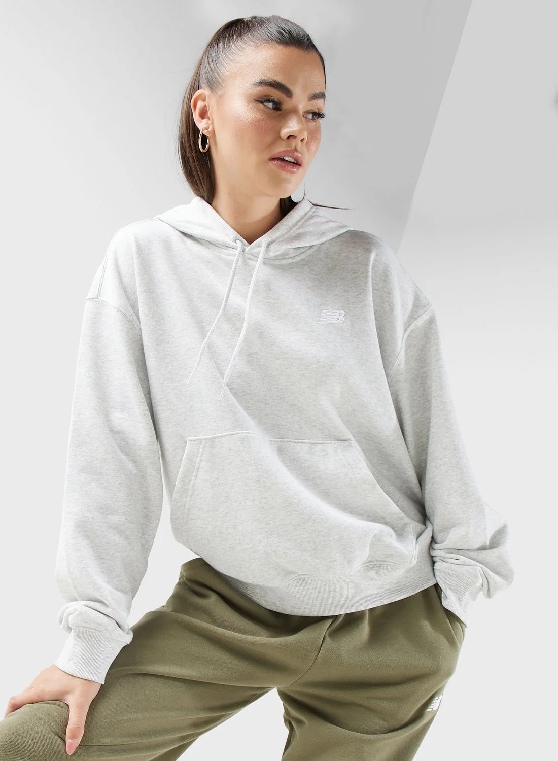 Premium Essentials French Terry Hoodie Comfortable Pullover Sweatshirt for Men (Grey, Large) j783i