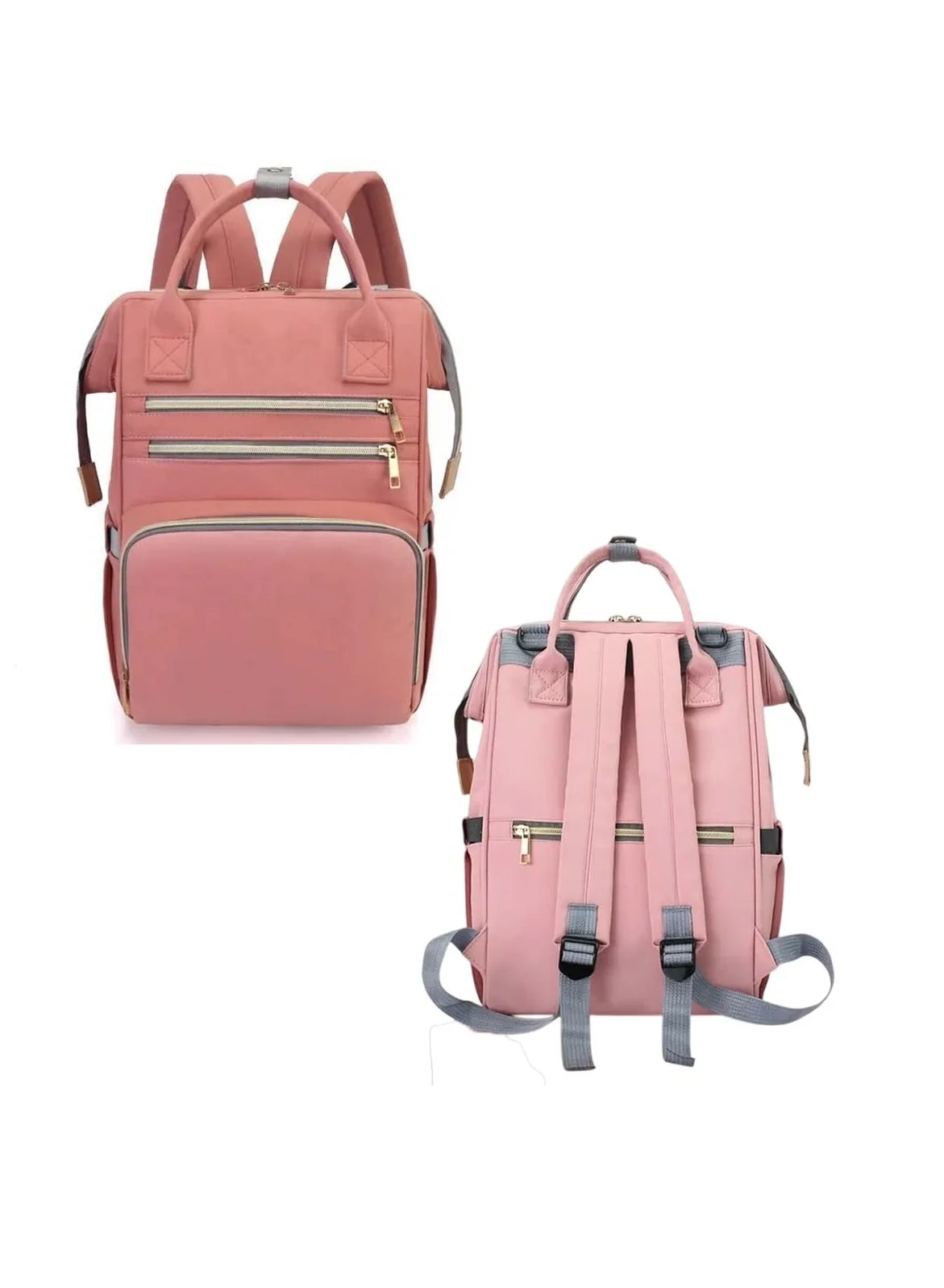 Huitich Baby Travel Bag Spacious Diaper Organizer Premium Waterproof Maternity Tote (Pink, 40x30x15 cm) nxplo