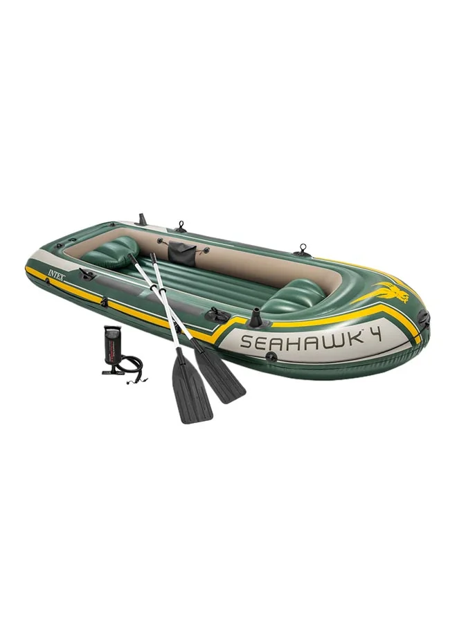 Premium Inflatable 4-Person Raft Set Heavy-Duty Watercraft for Recreational Boating (4-Person Capacity) xn0um