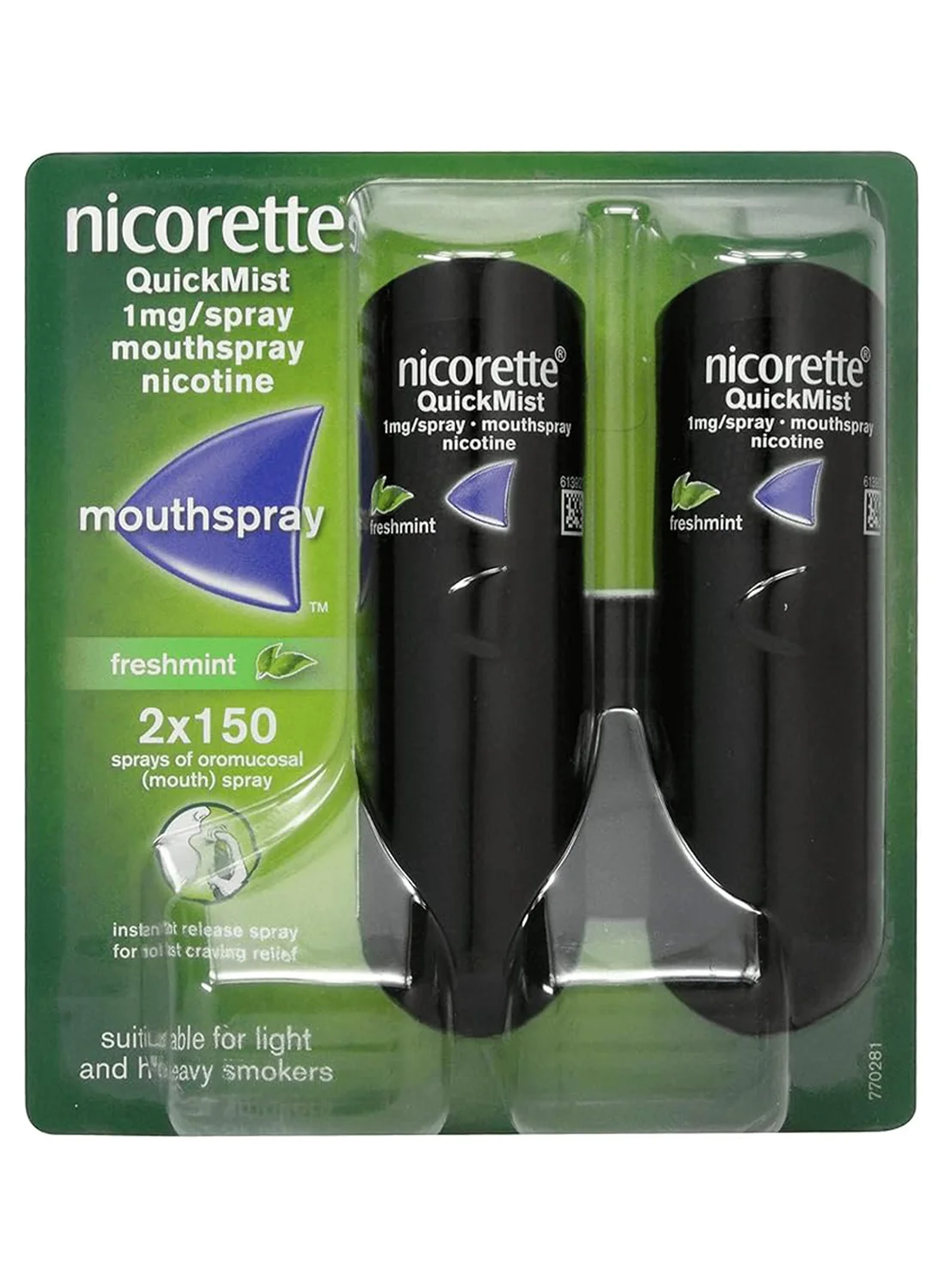Quickmist Freshmint Mouth Spray (Premium Oral Care Refreshing Mist, 2 x 150 Sprays) pwedo