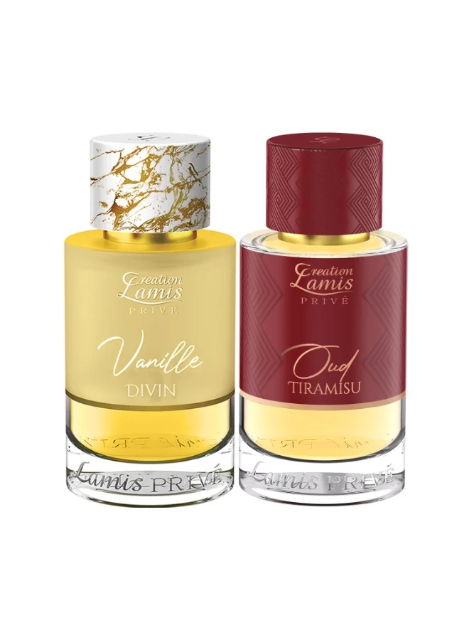 Creation Lamis Sweet Seduction Perfume Set (Vanille Divin & Oud Tiramisu) Premium Fragrance Duo for Women (2 x 100 mL) 03ca0
