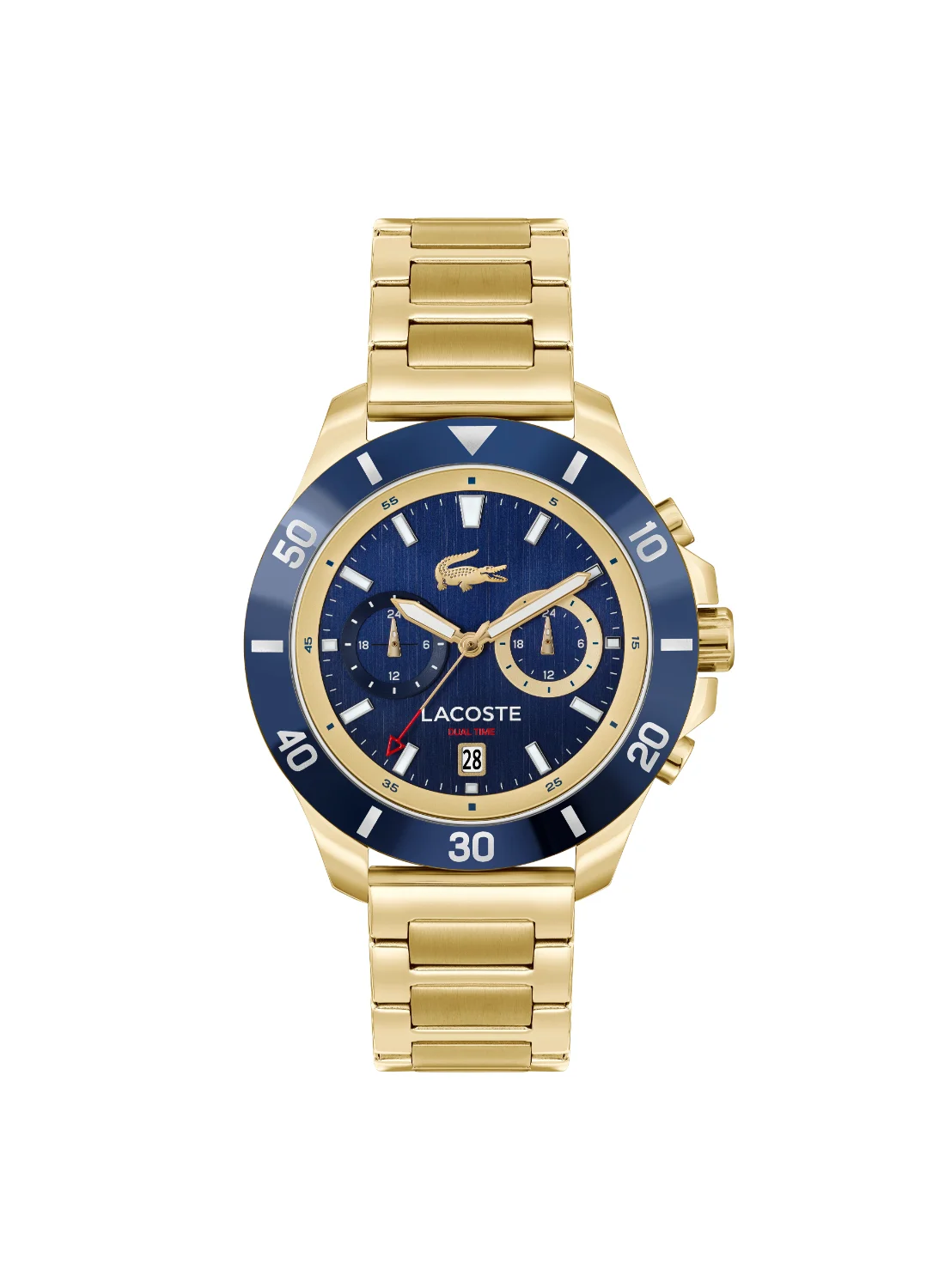 Premium Round Analog Men's Watch Navy Stainless Steel Case Quartz Movement (42mm) 4hbhc