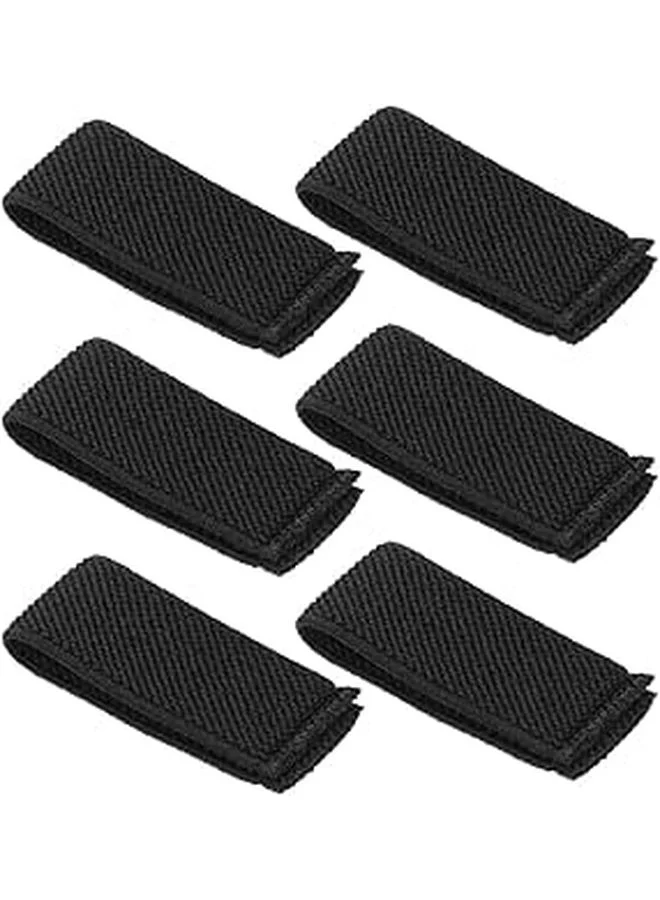 Premium Elastic Nylon Belt Keepers Strap Retainers for Tactical Backpacks (Black, 6pcs) tkpys