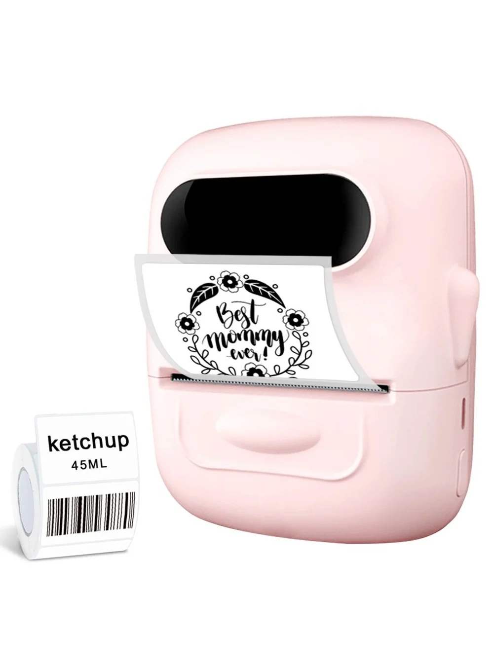 Marklife P50S Portable Bluetooth Thermal Label Maker Machine (Pink, 1 Roll Included) - Compact Wireless Label Printer for Retail Price Tags and Home Organization tuv6u