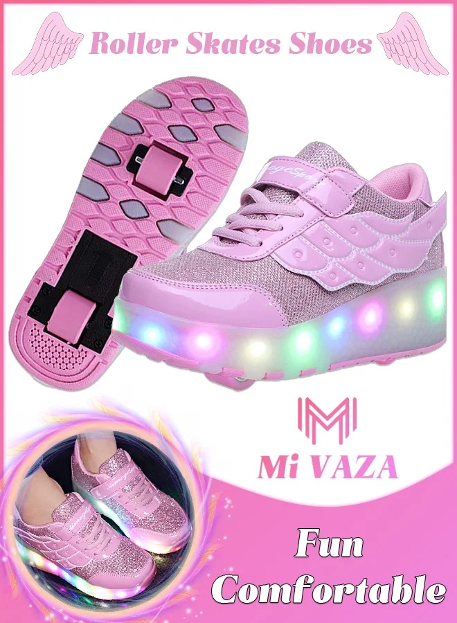 Mi VAZA Roller Skates Sneakers with LED Lights and Removable Wheels (Unisex, Kids) uqjkw