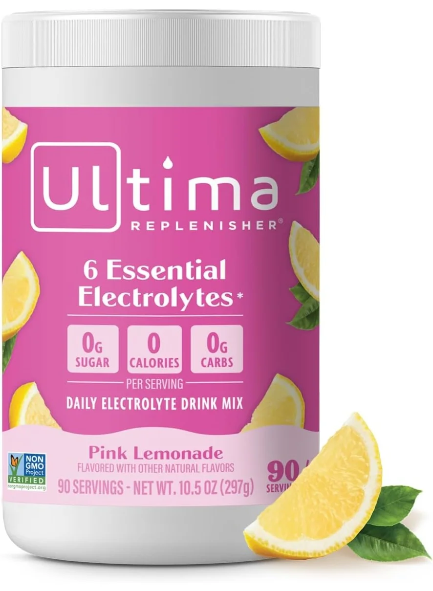 Ultima Replenisher Daily Electrolyte Powder Drink Mix (Pink Lemonade, 90 Servings) obon7