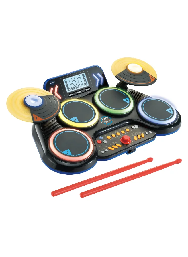 Interactive Electronic Drum Set with Bluetooth Connectivity and LED Light Effects (Multicolour, 1 Set) wc4ht