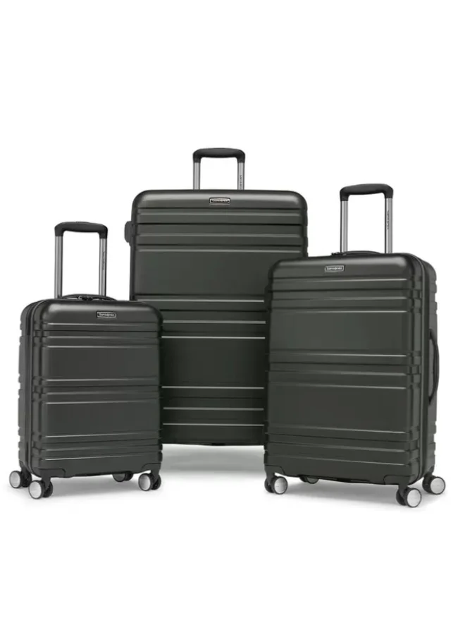 Premium Hardside Luggage Set 3-Piece Travel Suitcase Collection (Green, 3-Piece Set) jzfyz