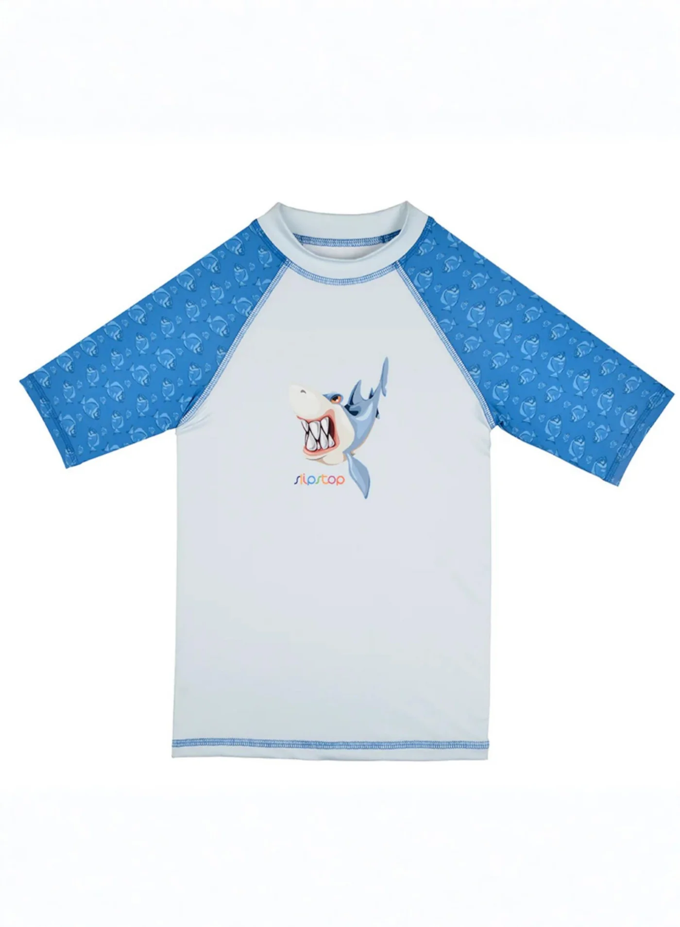 Slipstop Hugo Junior Rashguard Premium UV Protection Swim Shirt for Kids (Blue, 128 cm) aylx3