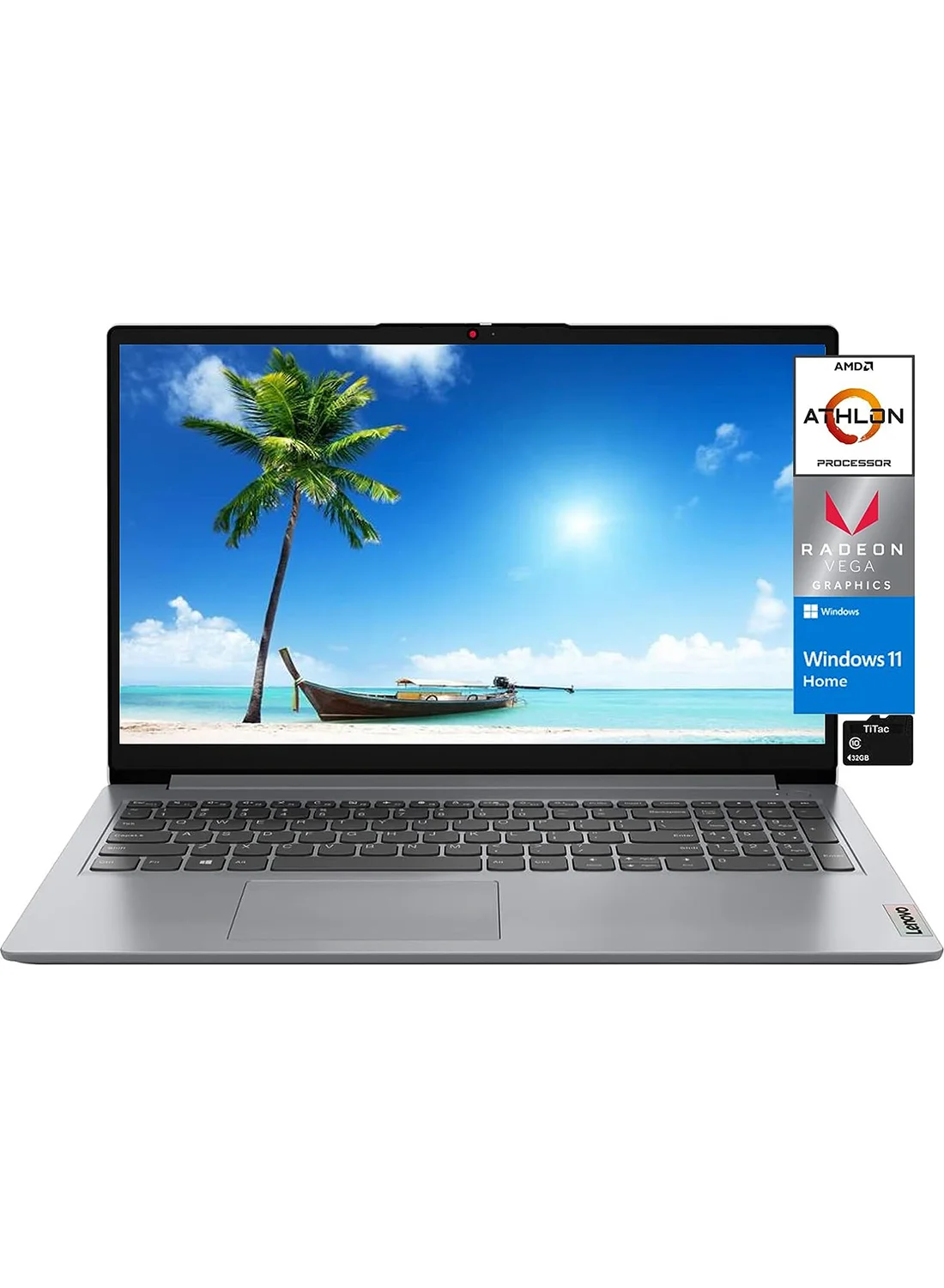 Premium 14-Inch HD Laptop, Intel Celeron Processor, 4GB RAM, 128GB SSD, Windows 11 Home, English/Arabic Keyboard (Cloud Grey) tv1z6