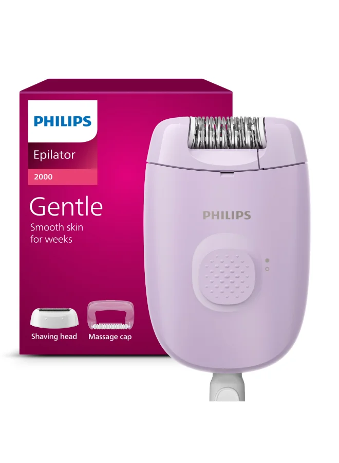 Professional Corded Epilator with Shaving Head and Massage Cap (Lavender, 1 Piece) rlky4