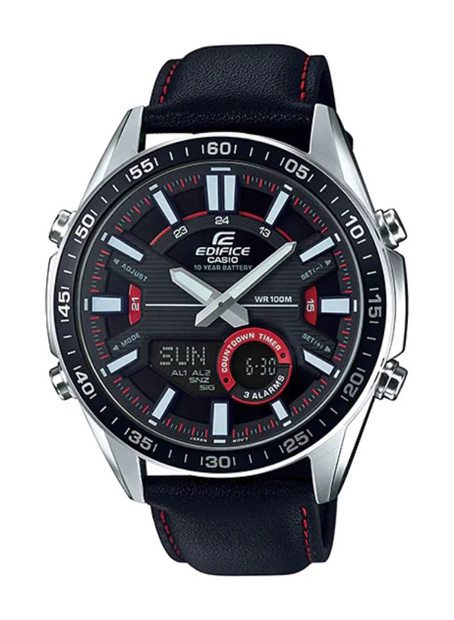 Premium Analog Digital Men Watch Leather Band Professional Chronograph Timepiece (Black, One Size) lelbe