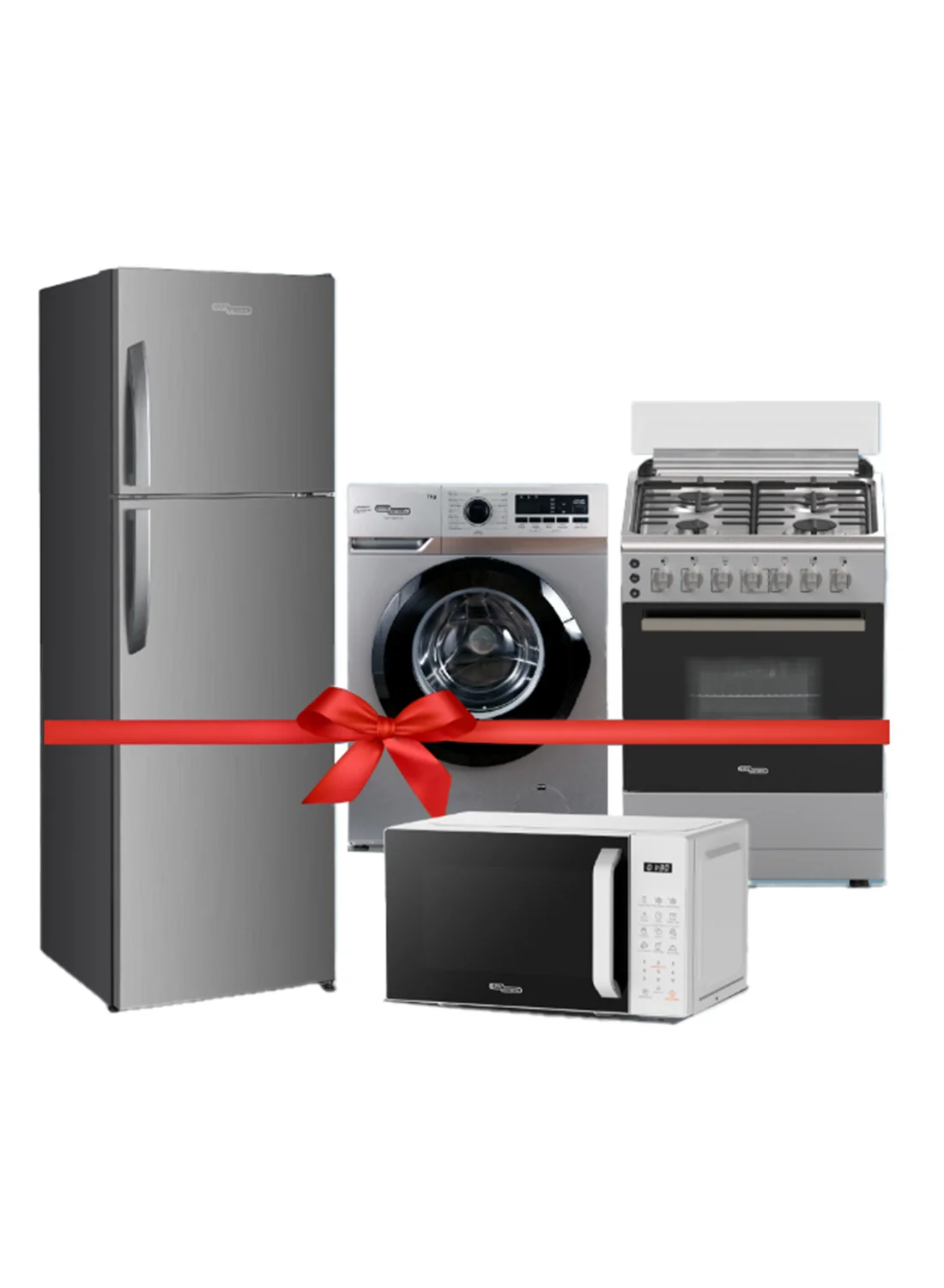 Super General Kitchen & Laundry Appliance Bundle (247L Refrigerator, 7kg Washing Machine, 60x60cm Gas Cooker, 20L Microwave) gc8ui