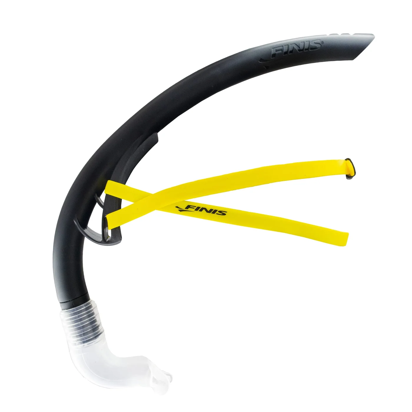 Premium Center-Mount Swimming Snorkel Professional Training Gear with Adjustable Fit and Silicone Mouthpiece (Black) eyid8