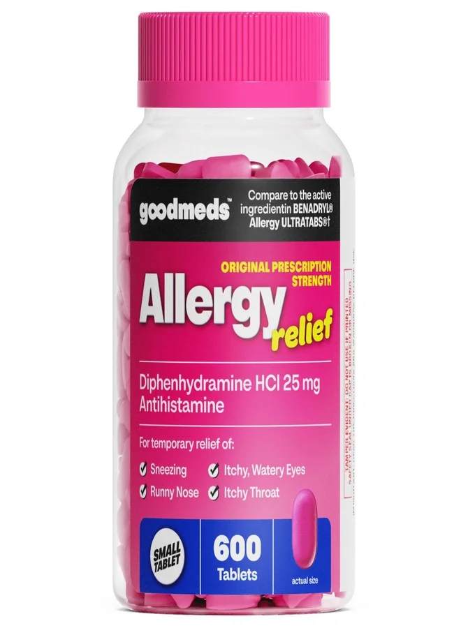GoodMeds Allergy Relief Antihistamine Diphenhydramine HCl 25 mg (600 Tablets) g7zgg