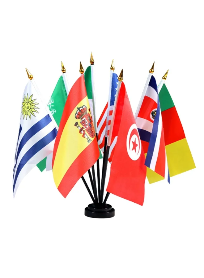 SODANEED International Soccer Tournament Handheld Flags (Set of 48, Polyester) Small Desk and Table Stick Flags for Party Decorations 1kiuu