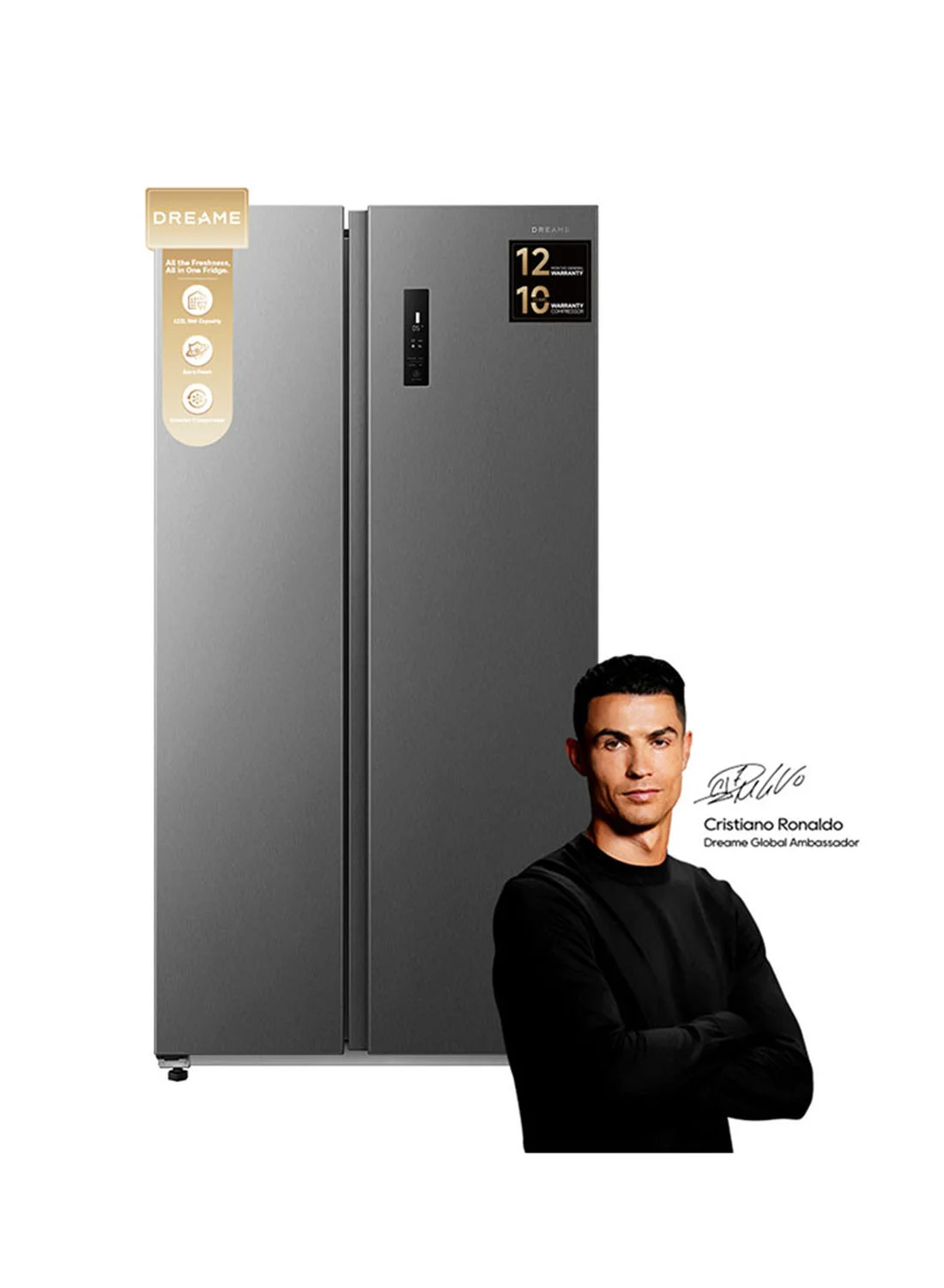 Premium Side-by-Side Double Door Refrigerator-Freezer with Inverter Compressor and Multi-Air Flow (Silver, 622L Net Capacity) yxisx