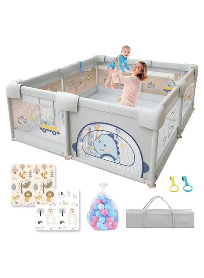 Beauenty Baby Playpen with Padded Mat (180 x 200 cm) Secure Activity Center for Toddlers and Kids qv0gl