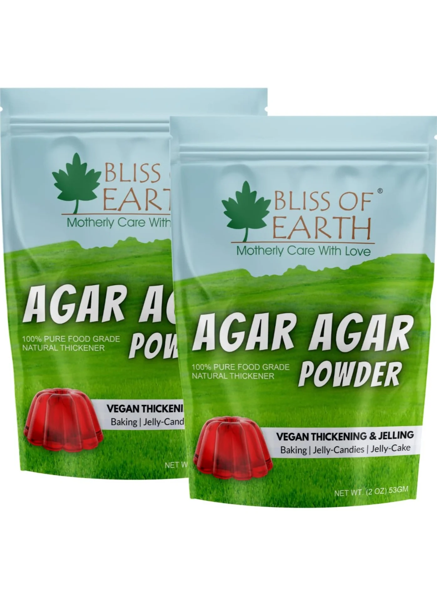 BLISS OF EARTH Agar Agar Powder Natural Vegan Thickener for Baking and Desserts (Pack of 2, 106g) 1ysk8