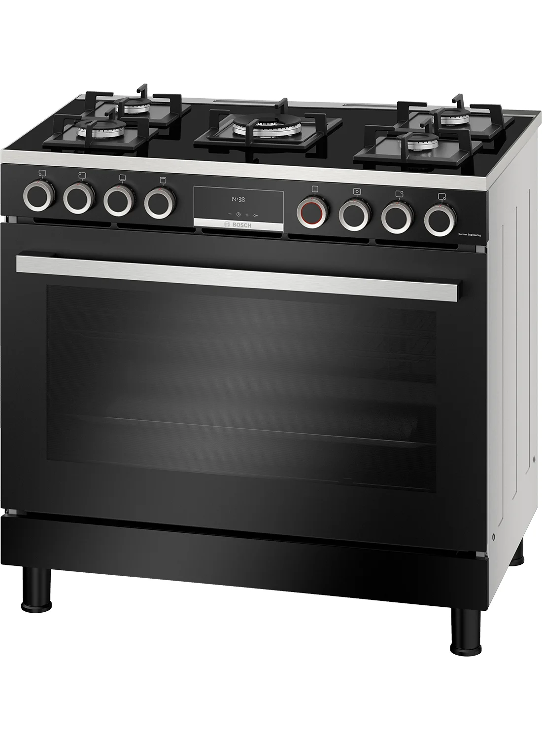 Premium 5-Burner Gas Cooking Range with Full Safety System (90x60 cm, Black) ni1t4