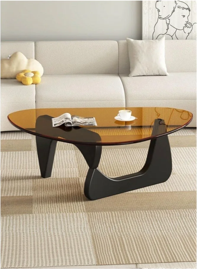 WALALLA Modern Glass Coffee Table Premium Tempered Glass Living Room Furniture (Black, 83x57x40cm) 7zw4f