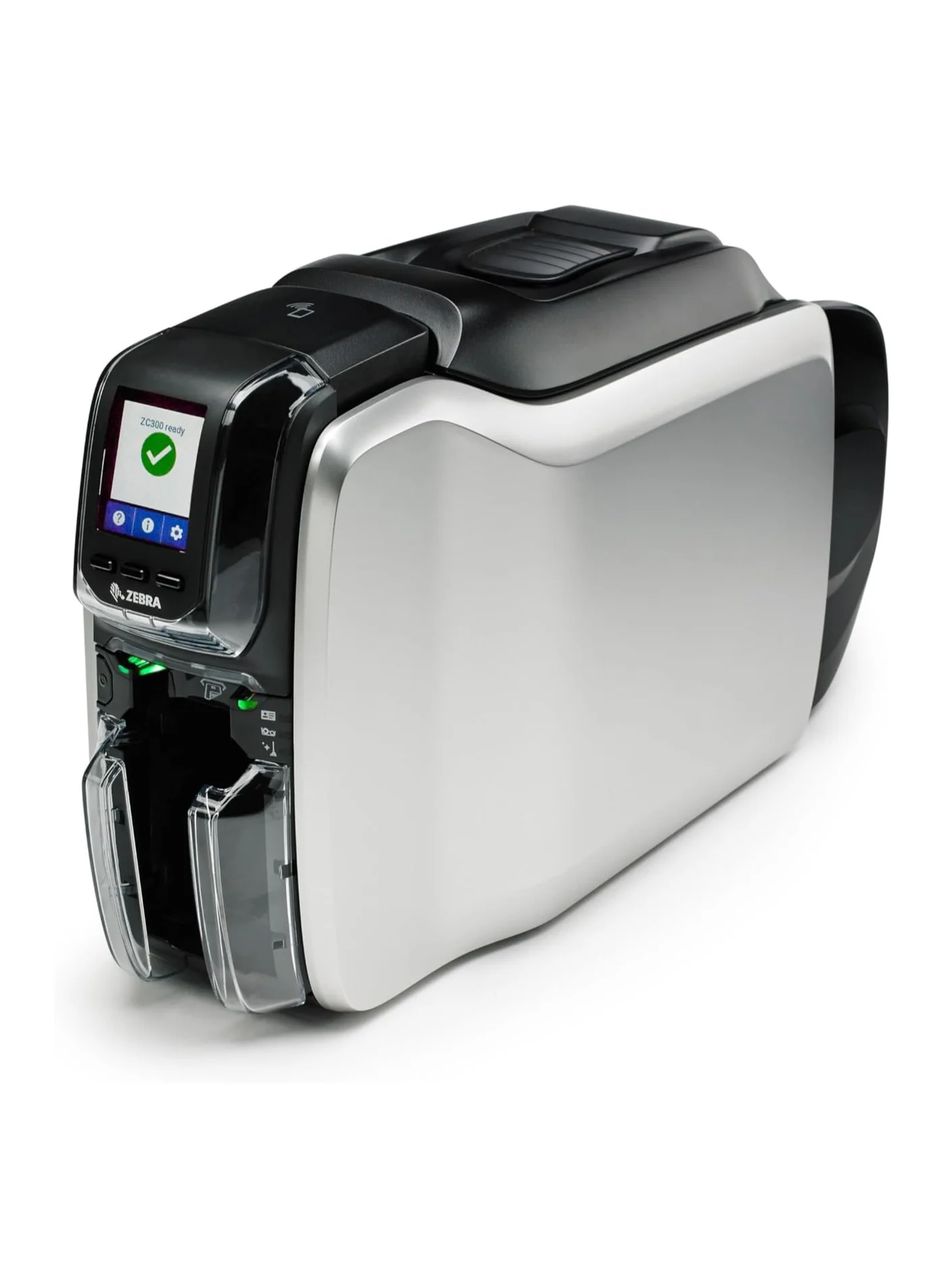 Professional Single-Sided ID Card Printer 300dpi High-Resolution Desktop Card Printing System (Black/Silver, 1 Unit) 18o07