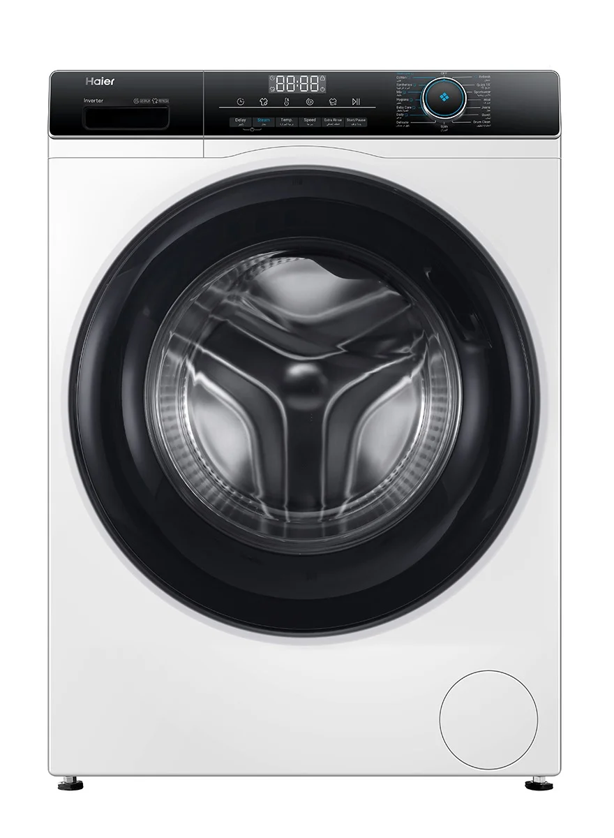 Haier Front Load Washing Machine (8kg, White) Premium Stainless Steel Drum Freestanding Appliance nvm4m
