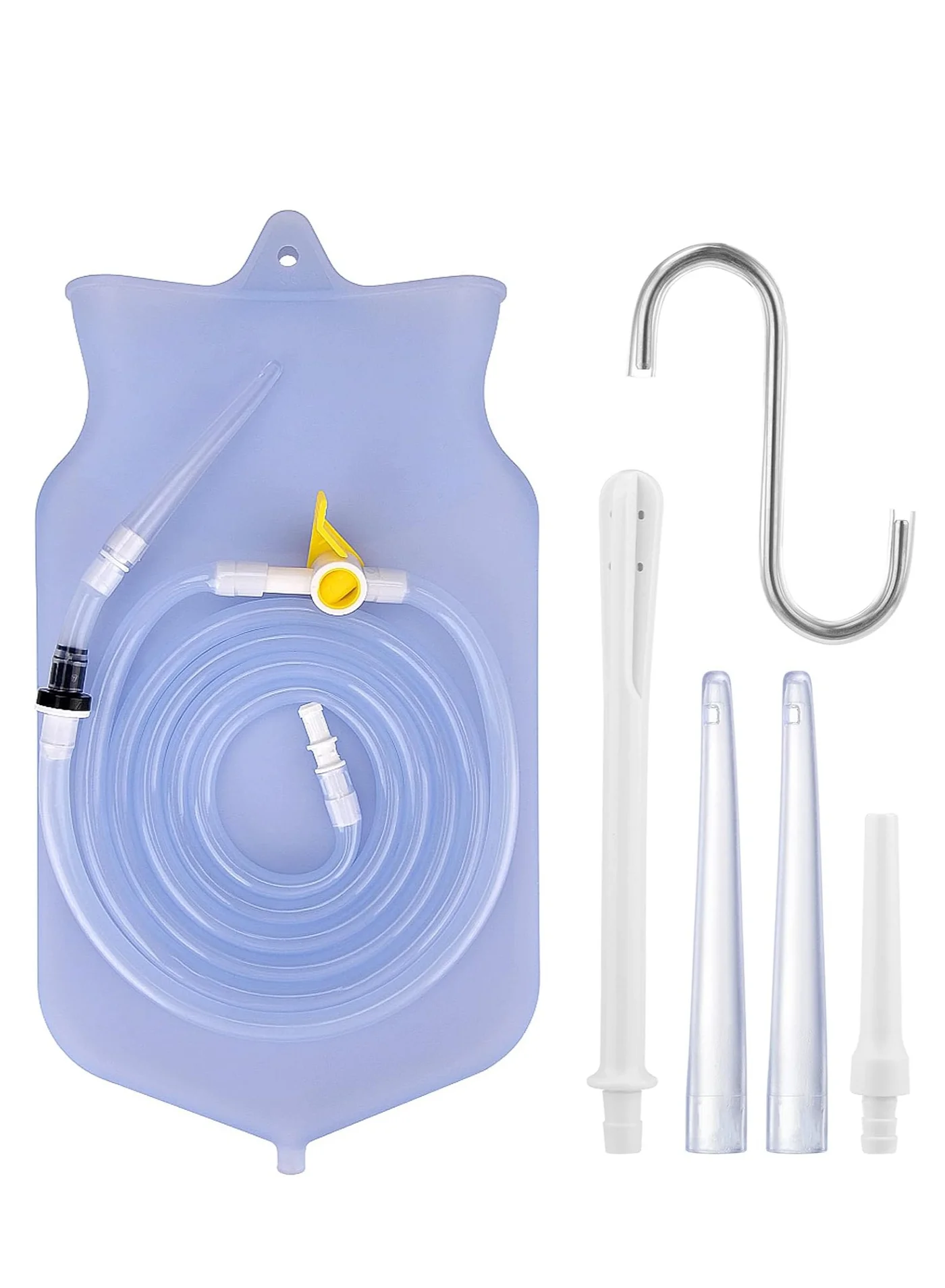 Harse Reusable Silicone Enema Bag Kit, Premium Premium Material, 2L Capacity with 1.5m Hose and 5 Tips, For Men and Women 790ox