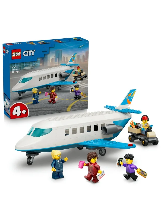 Building Blocks City Passenger Jet Airplane Construction Set (118 Pieces, Kids Building Toy) uzw5u