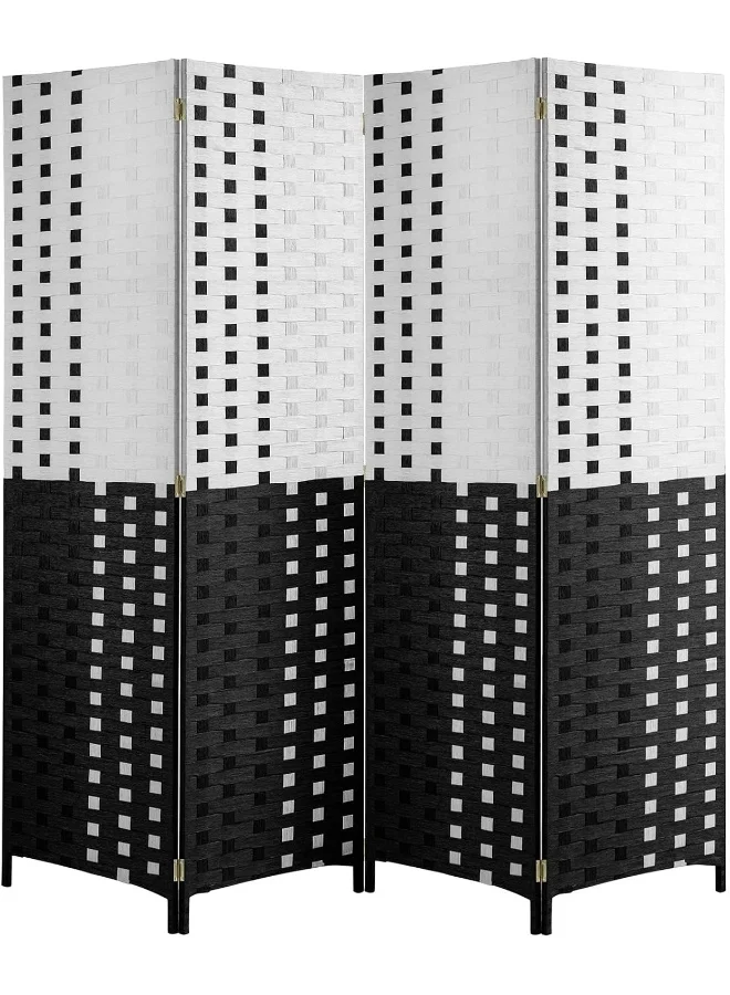 MOMENT Foldable Rattan Room Divider Hand-Woven Privacy Screen Partition for Office and Home (200 x 180 cm) pp60p