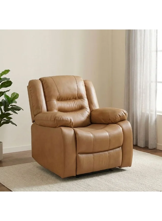 Danube Home Dazler 1-Seater Recliner Accent Chair Modern Living Room Sofa (Brown, 97 x 94 x 104 cm) gdmxr