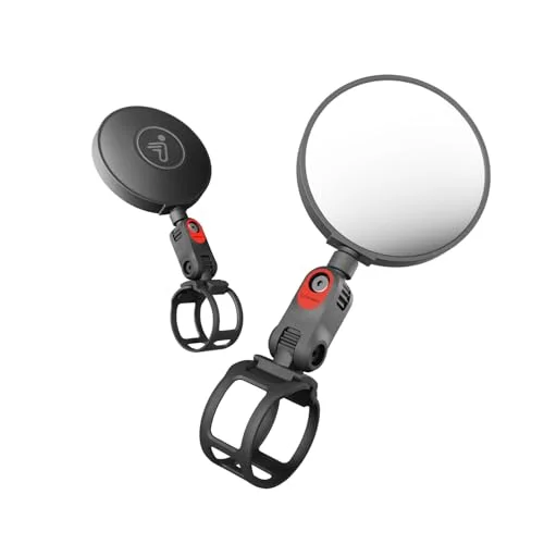 Premium Electric Scooter Rearview Mirror Set Adjustable Wide-Angle Safety Accessory (Black, 2 Pack) 488ey