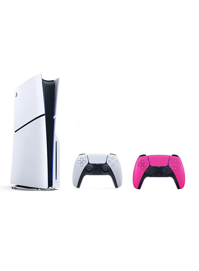 Premium Slim Gaming Console Disc Edition With Extra Controller (Pink, 1 Unit) ij8ks