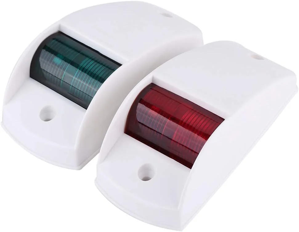 Marine Navigation Signal Light Set 12V Red and Green LED Lamp for Boat and Yacht (1 Pair) 6ivk5
