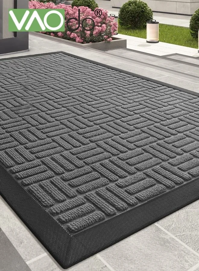 VAOdo Front Door Mat All Weather Indoor Outdoor Entryway Rug (Slip-Resistant Rubber Backing, 60x90cm) at1s1