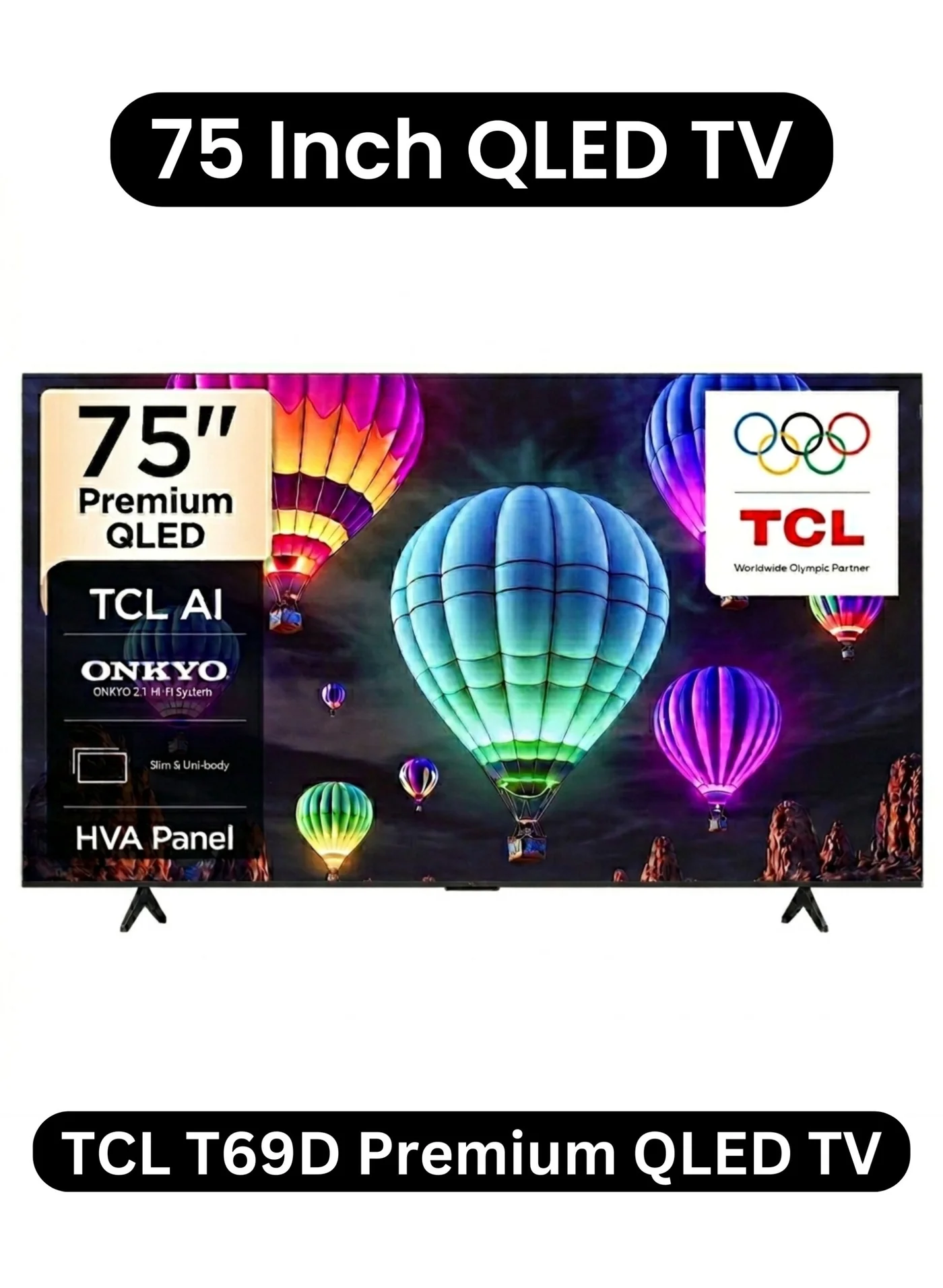 Premium 75-inch QLED 4K Smart TV with AiPQ Processor and Dolby Vision (Black, 190 cm) fo2ye