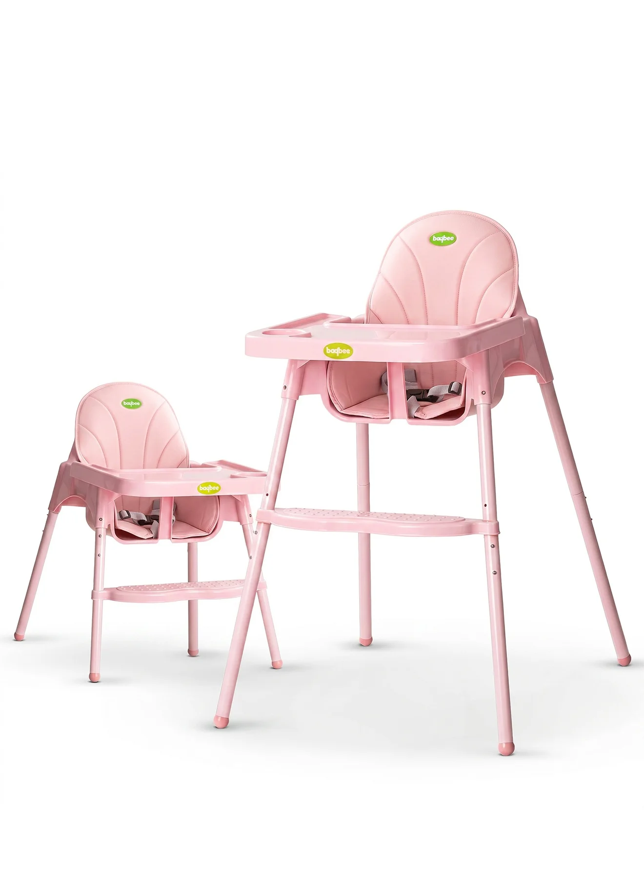 Baybee 2-in-1 Baby High Chair with Adjustable Height and Safety Belt (Light Pink, 1-Pack) fjmit