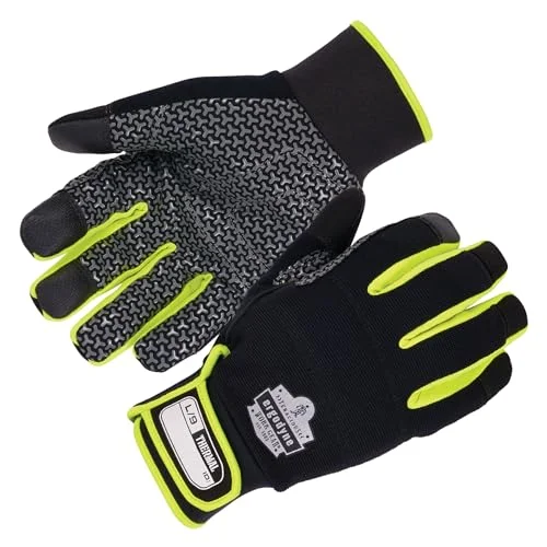 Premium Insulated Cold Storage Work Gloves with Grip Palm and Touch Screen Capability (Black, Large) 0skee