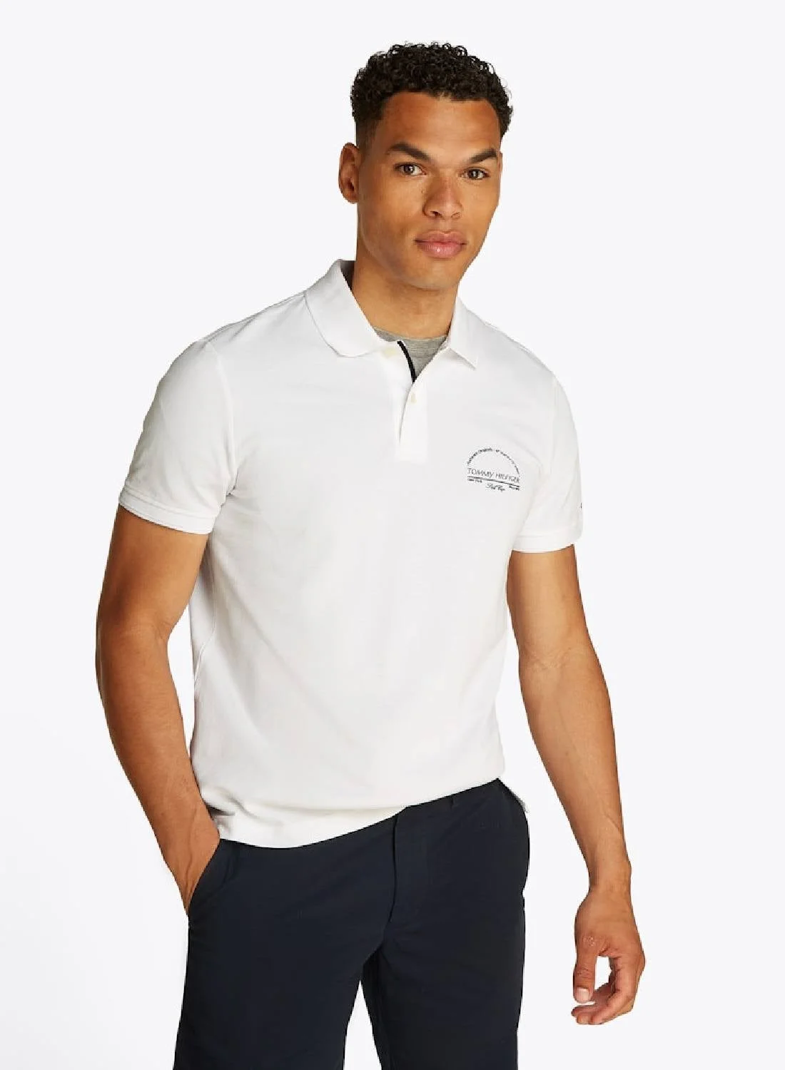 Premium Arch Logo Polo Shirt Regular Fit Breathable Cotton Casual Wear for Men 5wc67