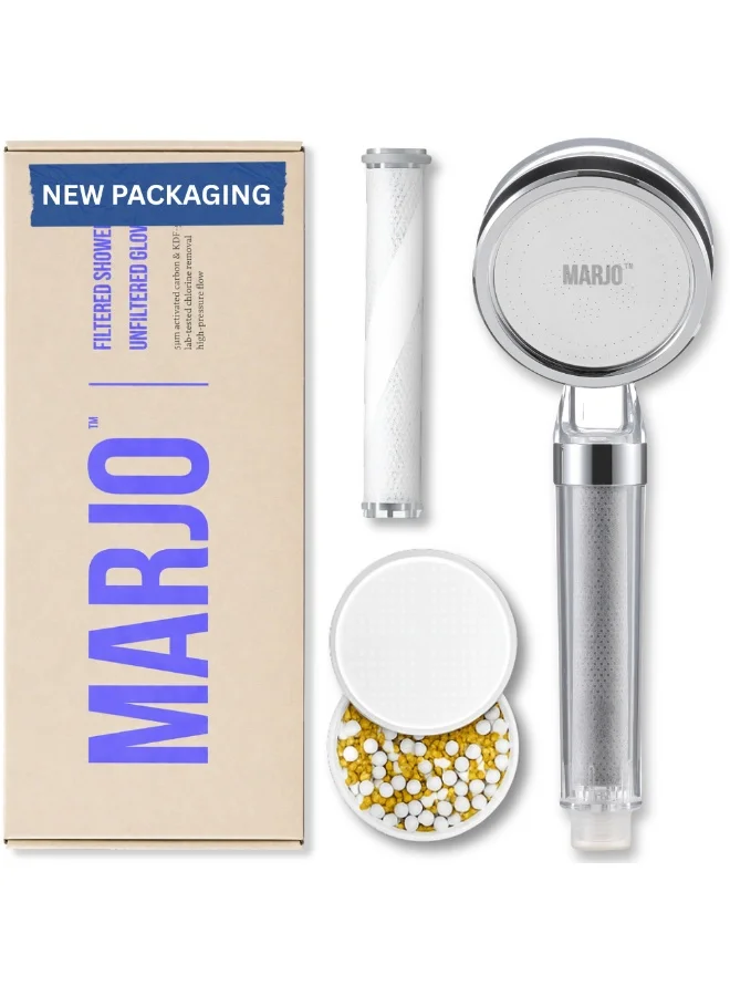Marjo High Pressure Handheld Shower Head with Water Filtration System (Clear, 1 Unit) wv757
