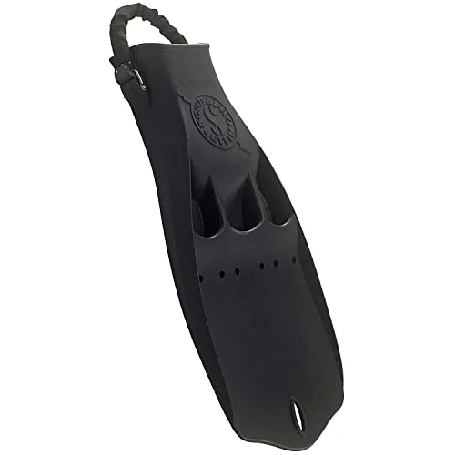Professional Diving Fins with Spring Heel Strap Heavy-Duty Rubber Construction (Black, 2XL) igraj