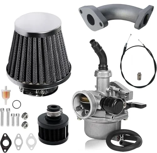 JMCHstore Performance Intake Manifold and Carburetor Kit for 79cc 105cc Mini Bike Engines (Premium Racing Upgrade) kzlw4