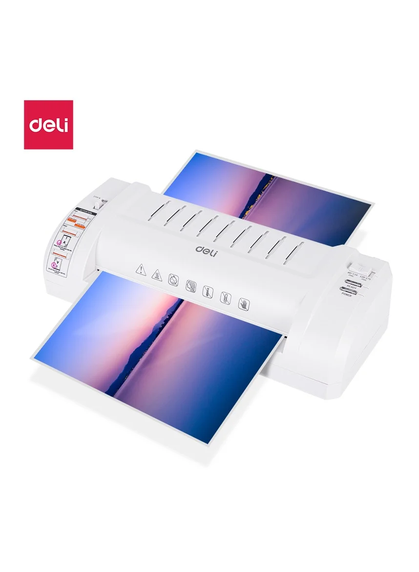 Deli A4 Laminator Machine (300mm/min Speed, 0.6mm Max Thickness, Compact Office Document Laminating Tool) drrjw
