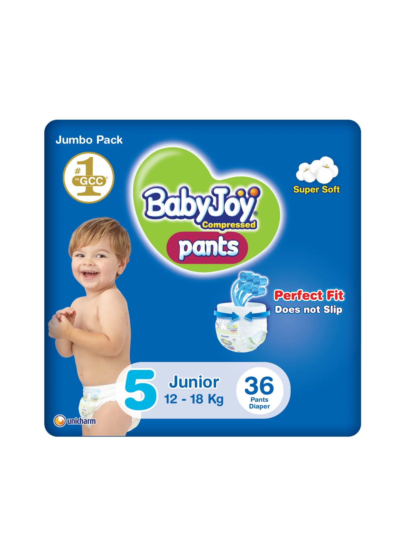 BabyJoy Compressed Culotte Pants Diapers (Size 5, Junior, 12-18 kg, 36 Count) pa9c0